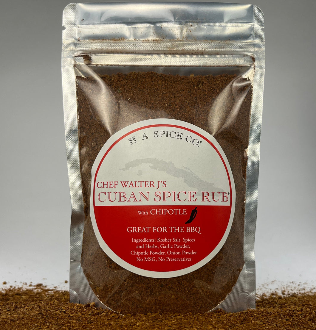 Chef Walter J's Cuban Spice Rub with Chipotle 3.75oz. Pouch 